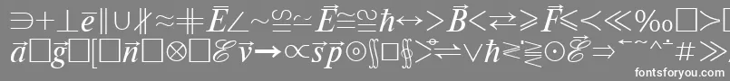 Czcionka MathematicabttRegular – białe czcionki na szarym tle