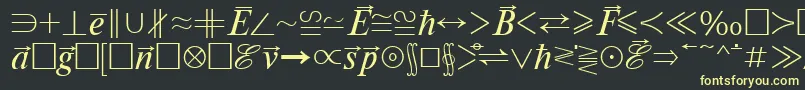 Czcionka MathematicabttRegular – żółte czcionki na czarnym tle