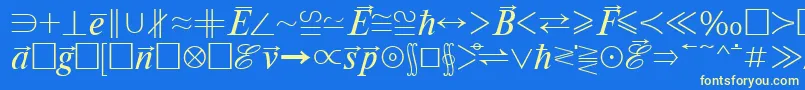 フォントMathematicabttRegular – 黄色の文字、青い背景