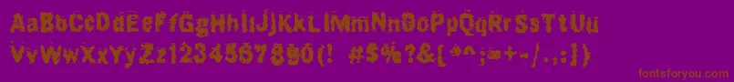 BurliwehSans-Schriftart – Braune Schriften auf violettem Hintergrund