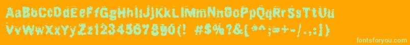 Fonte BurliwehSans – fontes verdes em um fundo laranja