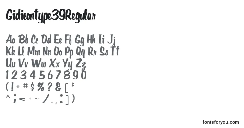 Шрифт Gidieontype39Regular – алфавит, цифры, специальные символы