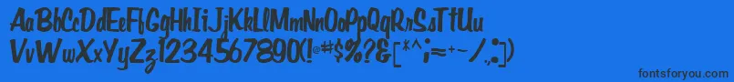 Gidieontype39Regular Font – Black Fonts on Blue Background