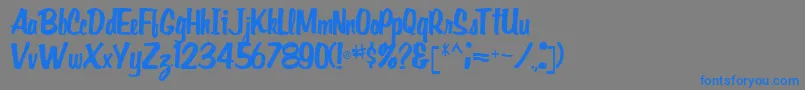 Gidieontype39Regular-Schriftart – Blaue Schriften auf grauem Hintergrund