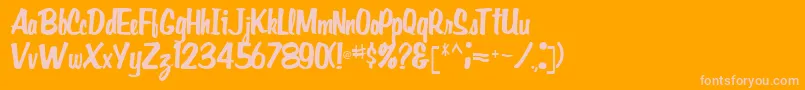 Gidieontype39Regular-Schriftart – Rosa Schriften auf orangefarbenem Hintergrund