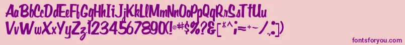 Gidieontype39Regular Font – Purple Fonts on Pink Background