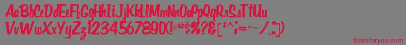 Gidieontype39Regular Font – Red Fonts on Gray Background