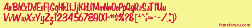 Gidieontype39Regular Font – Red Fonts on Yellow Background