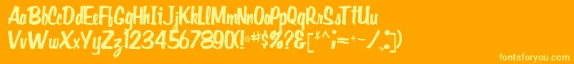 Gidieontype39Regular-Schriftart – Gelbe Schriften auf orangefarbenem Hintergrund