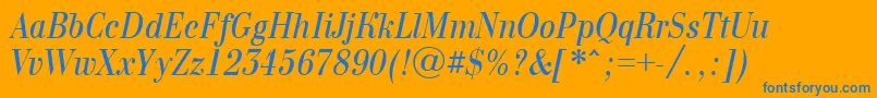 BodoninovanrItalic Font – Blue Fonts on Orange Background