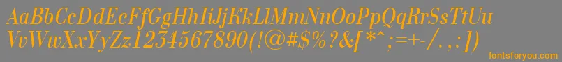 BodoninovanrItalic Font – Orange Fonts on Gray Background