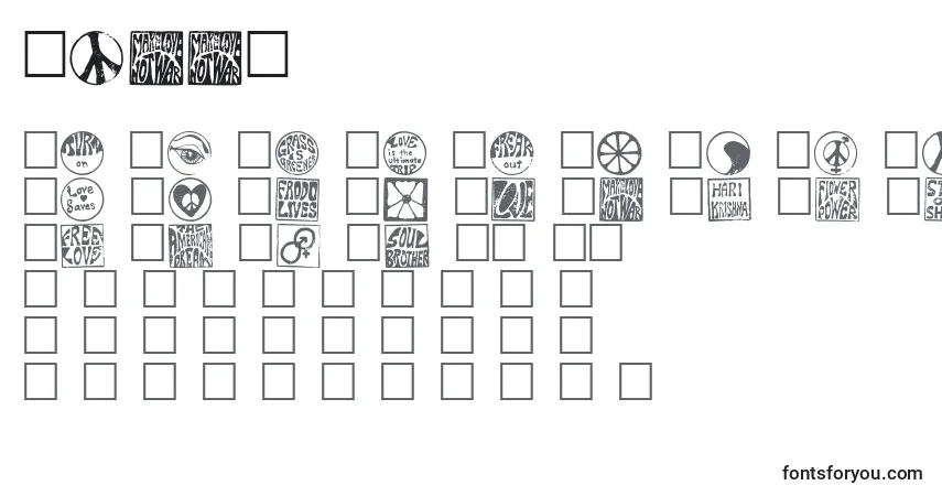 Czcionka Hippy – alfabet, cyfry, specjalne znaki