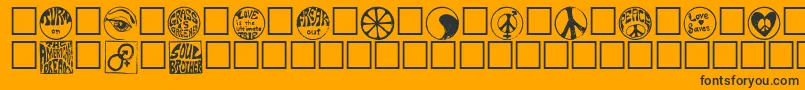 Lisätietoja Hippy-fontista Hippy-fontti – mustat fontit oranssilla taustalla
