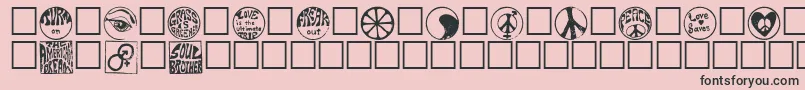 Hippy Font – Black Fonts on Pink Background