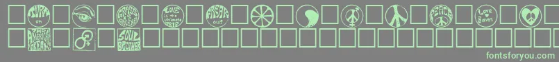 Hippy-fontti – vihreät fontit harmaalla taustalla