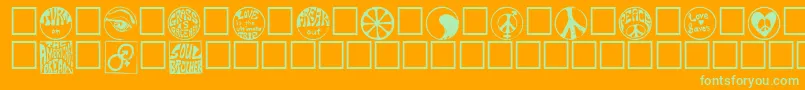 Hippy Font – Green Fonts on Orange Background
