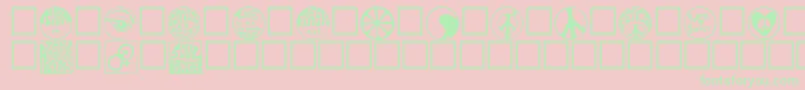 Hippy Font – Green Fonts on Pink Background