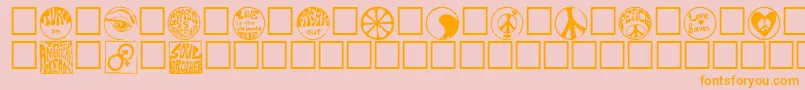 Hippy Font – Orange Fonts on Pink Background