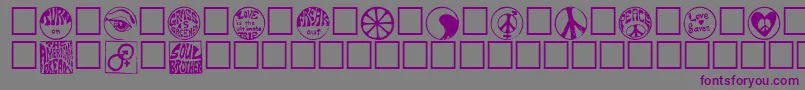 フォントHippy – 紫色のフォント、灰色の背景
