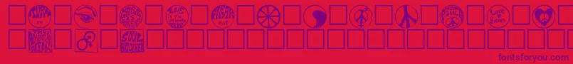 Hippy Font – Purple Fonts on Red Background