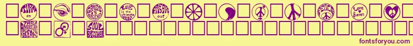 En savoir plus sur la police Hippy Police Hippy – polices violettes sur fond jaune
