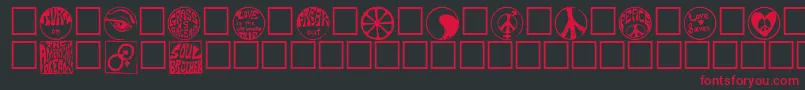 Hippy Font – Red Fonts on Black Background