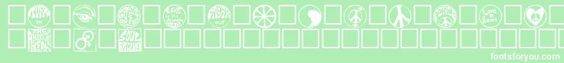 Hippy Font – White Fonts on Green Background