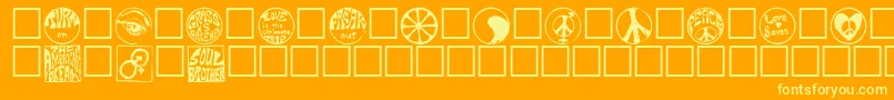 Hippy Font – Yellow Fonts on Orange Background
