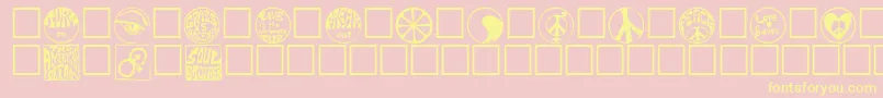Hippy Font – Yellow Fonts on Pink Background