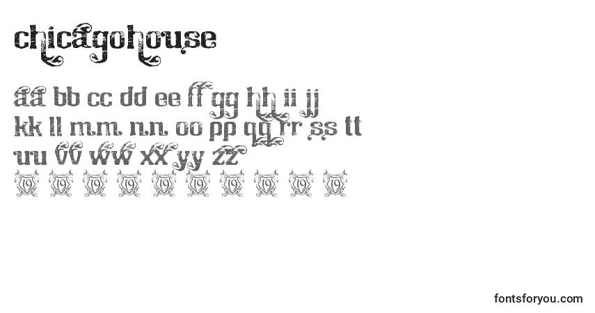 Czcionka ChicagoHouse – alfabet, cyfry, specjalne znaki
