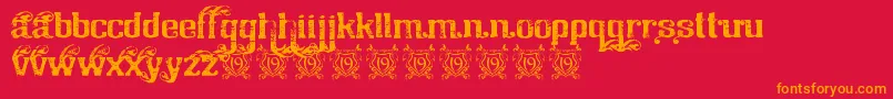 フォントChicagoHouse – 赤い背景にオレンジの文字