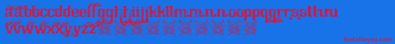 ChicagoHouse Font – Red Fonts on Blue Background