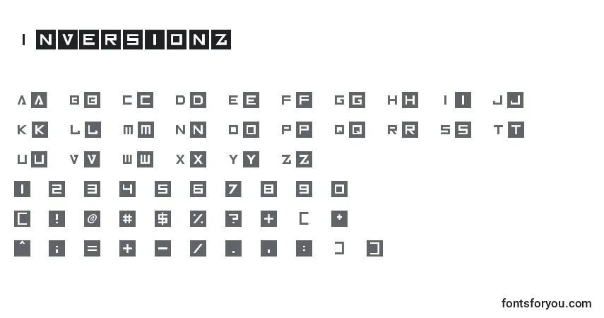 A fonte Inversionz – alfabeto, números, caracteres especiais
