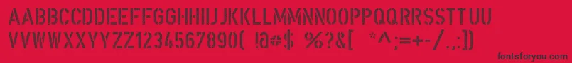 DinSchablonierschriftCracked Font – Black Fonts on Red Background