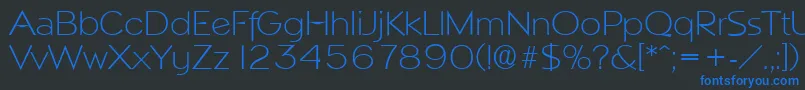 NapoliserialXlightRegular Font – Blue Fonts on Black Background