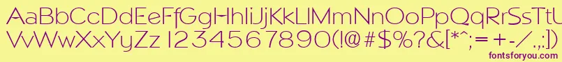 NapoliserialXlightRegular Font – Purple Fonts on Yellow Background