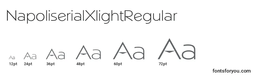 Размеры шрифта NapoliserialXlightRegular