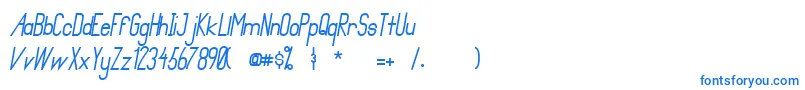 PrimadonaItalicBold Font – Blue Fonts on White Background