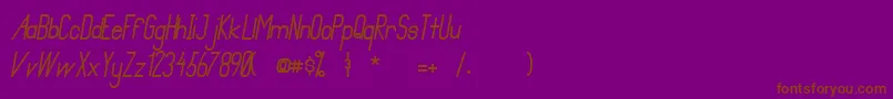 PrimadonaItalicBold Font – Brown Fonts on Purple Background