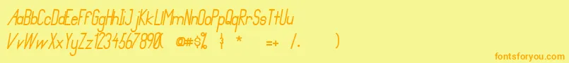 PrimadonaItalicBold Font – Orange Fonts on Yellow Background
