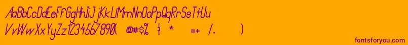 PrimadonaItalicBold Font – Purple Fonts on Orange Background