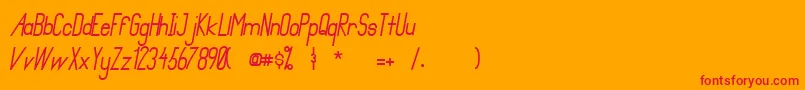 PrimadonaItalicBold-Schriftart – Rote Schriften auf orangefarbenem Hintergrund