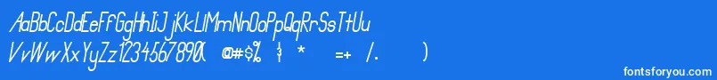 PrimadonaItalicBold Font – White Fonts on Blue Background