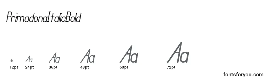 PrimadonaItalicBold Font Sizes