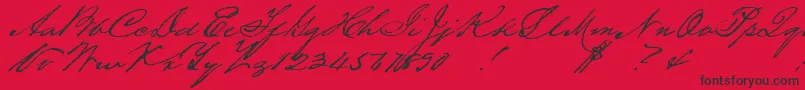 Houstonpen Font – Black Fonts on Red Background