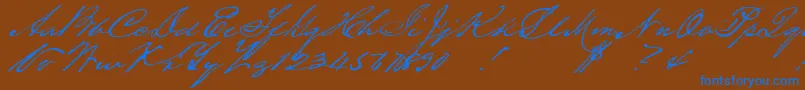 Houstonpen Font – Blue Fonts on Brown Background