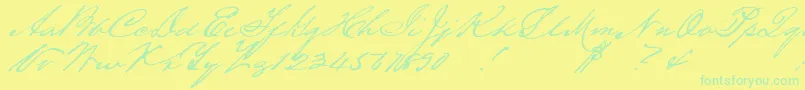 Шрифт Houstonpen – зелёные шрифты на жёлтом фоне