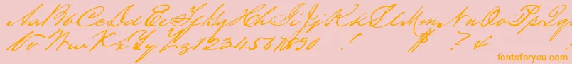 Houstonpen Font – Orange Fonts on Pink Background