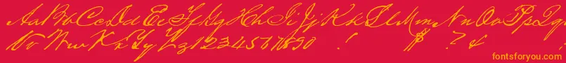 Houstonpen Font – Orange Fonts on Red Background