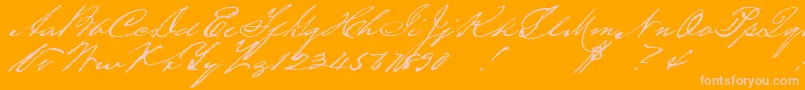 Houstonpen Font – Pink Fonts on Orange Background
